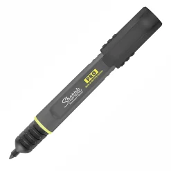 Sharpie® PRO Permanent Markers, Fine Point, Black/Gray Barrel, Assorted Ink Colors, Pack Of 4
