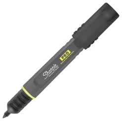 Sharpie® PRO Permanent Markers, Chisel Tip, Medium Point, Black/Gray Barrel, Black Ink, Pack Of 12 Markers