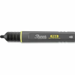 Sharpie® PRO Permanent Markers, Fine Point, Black/Gray Barrel, Black Ink, Pack Of 12 Markers