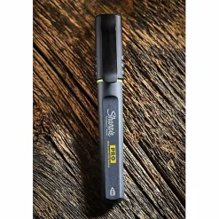 Sharpie® PRO Permanent Markers, Fine Point, Black/Gray Barrel, Black Ink, Pack Of 12 Markers
