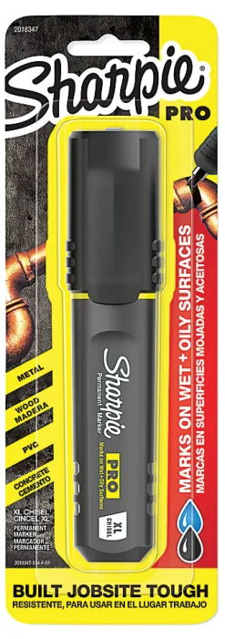 Sharpie® PRO Permanent Marker, Chisel Tip, Extra Large, Black/Gray Barrel, Black Ink