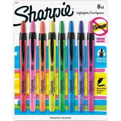 Sharpie® Retractable Highlighters, Chisel Tip, Assorted, 8 Count