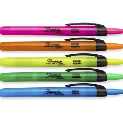 Sharpie® Retractable Highlighters, Assorted Colors, Pack Of 5