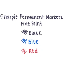 Sharpie® Retractable Permanent Markers, Fine Point, Assorted Colors, Pack Of 3 Markers