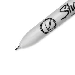Sharpie® Retractable Permanent Markers, Ultra-Fine Point, Black, Pack Of 12