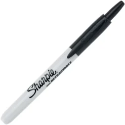 Sharpie® Retractable Permanent Markers, Fine Point, Black, Box Of 12