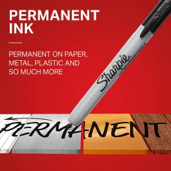 Sharpie® Retractable Permanent Markers, Fine Point, Black Ink, Pack Of 36