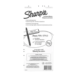 Sharpie® Retractable Permanent Markers, Fine Point, Black, Pack Of 3 Markers