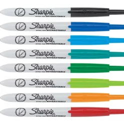 Sharpie® Retractable Permanent Markers, Ultra-Fine Point, Assorted, Pack Of 8