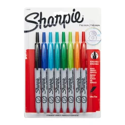 Sharpie® Retractable Permanent Markers, Ultra-Fine Point, Assorted, Pack Of 8
