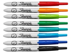 Sharpie® Retractable Permanent Markers, Ultra-Fine Point, Assorted, Pack Of 8