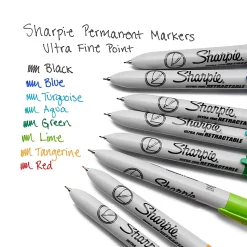 Sharpie® Retractable Permanent Markers, Ultra-Fine Point, Assorted, Pack Of 8