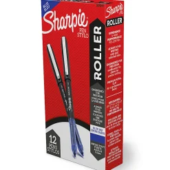 Sharpie® Rollerball Pen, Needle Point, 0.5mm, Blue Ink, Pack Of 12