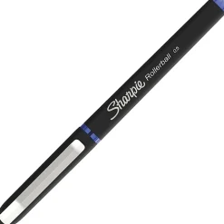 Sharpie® Roller Pens, Arrow Point, 0.7 mm, Black Barrel, Blue Ink, Pack Of 12 Pens