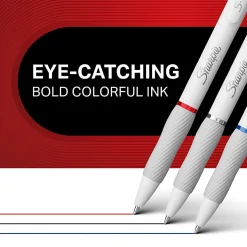 Sharpie S-Gel Fashion Barrel Gel Pens, Medium Point, 0.7 mm, White Barrels, Assorted Ink, Pack Of 4 Pens