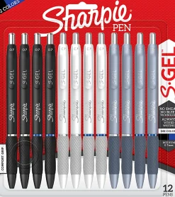 Sharpie® S-Gel Fashion Barrel Gel Pens, Medium Point, 0.7 mm, Assorted Barrel, Assorted Ink, Pack Of 12 Pens