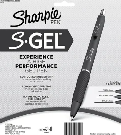 Sharpie® S-Gel Fashion Barrel Gel Pens, Medium Point, 0.7 mm, Assorted Barrel, Assorted Ink, Pack Of 12 Pens