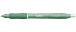 Sharpie S-Gel Fashion Barrel Gel Pens, Medium Point, 0.7 mm, Green Barrels, Black Ink, Pack Of 4 Pens