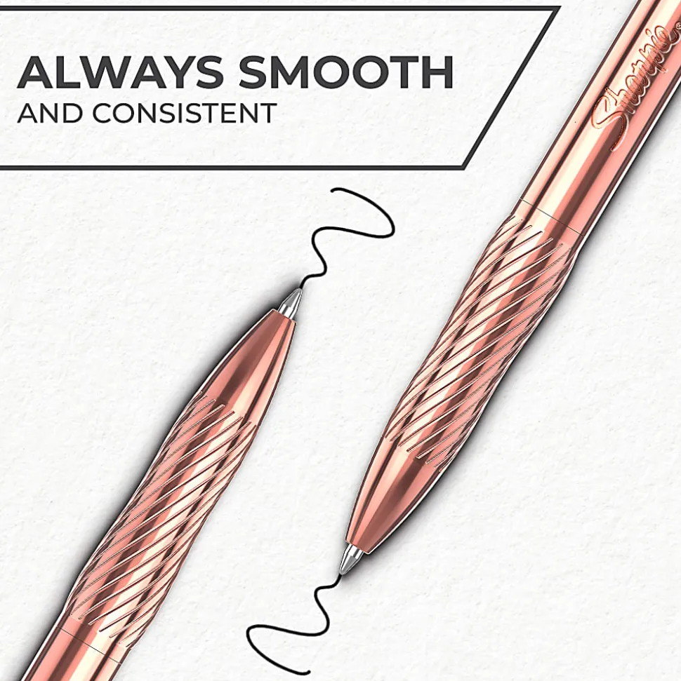 Sharpie S-Gel, Gel Pen, Copper Metal Body, Medium Point (0.7mm), Black Ink, Includes 1 Pen and 1 Additional Ink Refill