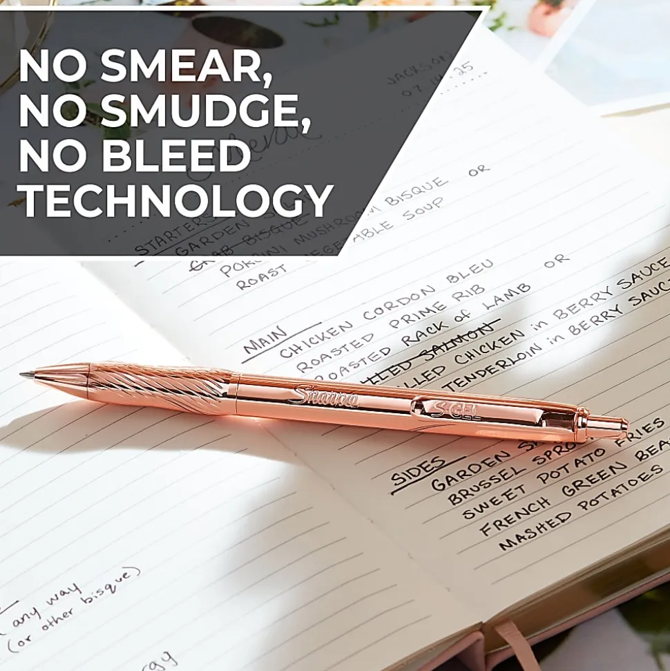 Sharpie S-Gel, Gel Pen, Copper Metal Body, Medium Point (0.7mm), Black Ink, Includes 1 Pen and 1 Additional Ink Refill