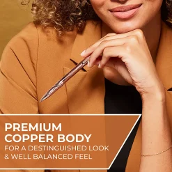 Sharpie S-Gel, Gel Pen, Copper Metal Body, Medium Point (0.7mm), Black Ink, Includes 1 Pen and 1 Additional Ink Refill
