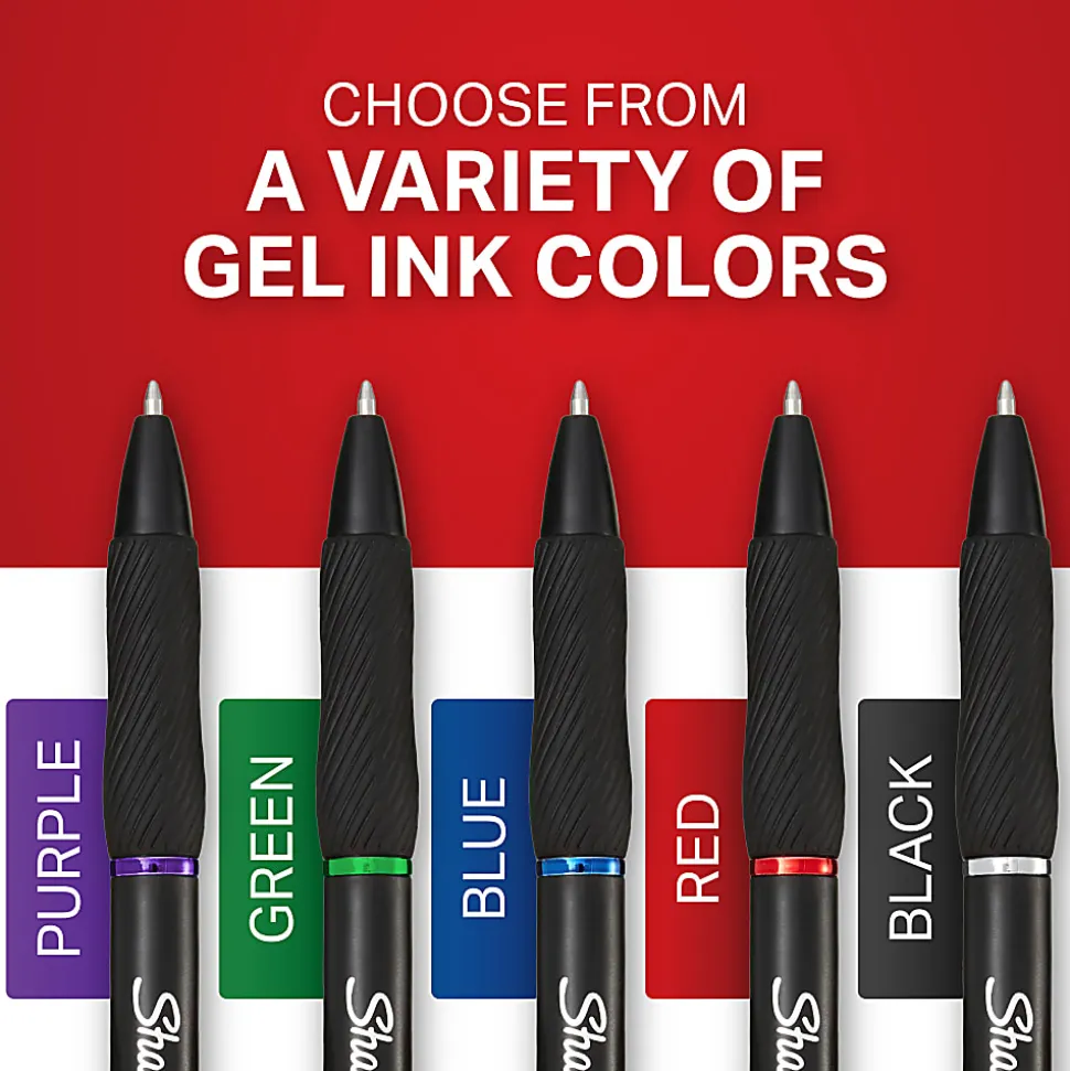 Sharpie S-Gel, Gel Pens, Medium Point (0.7mm), Black Ink Gel Pen, 8 Count