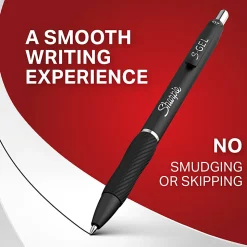 Sharpie® S Gel Pen, Medium Point, 0.7 mm, Black Barrel, Red Ink