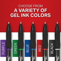 Sharpie® S Gel Pen, Medium Point, 0.7 mm, Black Barrel, Red Ink
