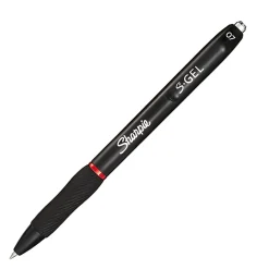 Sharpie® S Gel Pen, Medium Point, 0.7 mm, Black Barrel, Red Ink