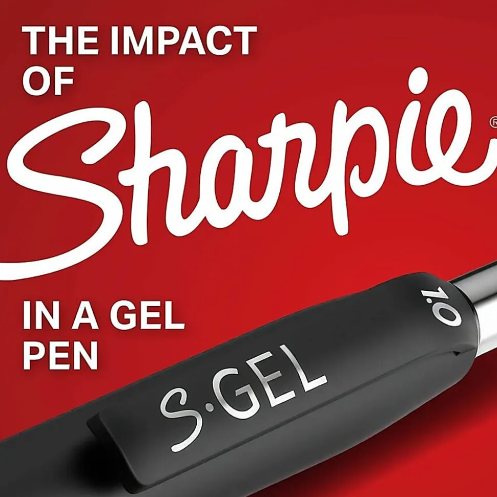 Sharpie® S Gel Pens, Bold Point, 1.0 mm, Black/Blue Barrel, Blue Ink, Pack Of 12 Pens