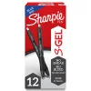 Sharpie® S Gel Pens, Fine Point, 0.5 mm, Black/Blue Barrel, Blue Ink, Pack Of 12 Pens