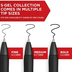 Sharpie® S Gel Pens, Fine Point, 0.5 mm, Black/Blue Barrel, Blue Ink, Pack Of 12 Pens
