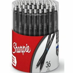 Sharpie S-Gel Pens, Gel Pens, Medium Point (0.7mm), Blue Ink Gel Pen, 36 Count Canister