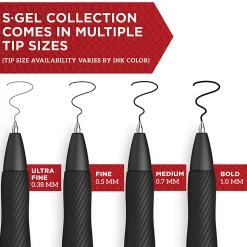 Sharpie® S Gel Pens, Medium Point, 0.7 mm, Black Barrel, Assorted Ink, Pack Of 8 Pens