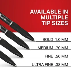 Sharpie® S Gel Pens, Medium Point, 1.0 mm, Black Barrel, Blue Ink, Pack Of 4 Pens