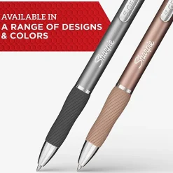 Sharpie® S-Gel Pens, Medium Point, 0.7 mm, Gunmetal Barrel, Blue Ink, Pack Of 12 Pens