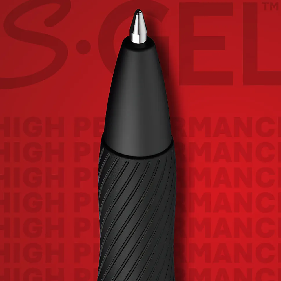 Sharpie S Gel Pens, Medium Point, 0.7 mm, Black Barrel, Black Ink, Pack Of 12 Pens