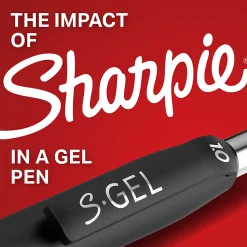 Sharpie® S Gel Pens, Medium Point, 0.7 mm, Black Barrel, Blue Ink, Pack Of 4 Pens