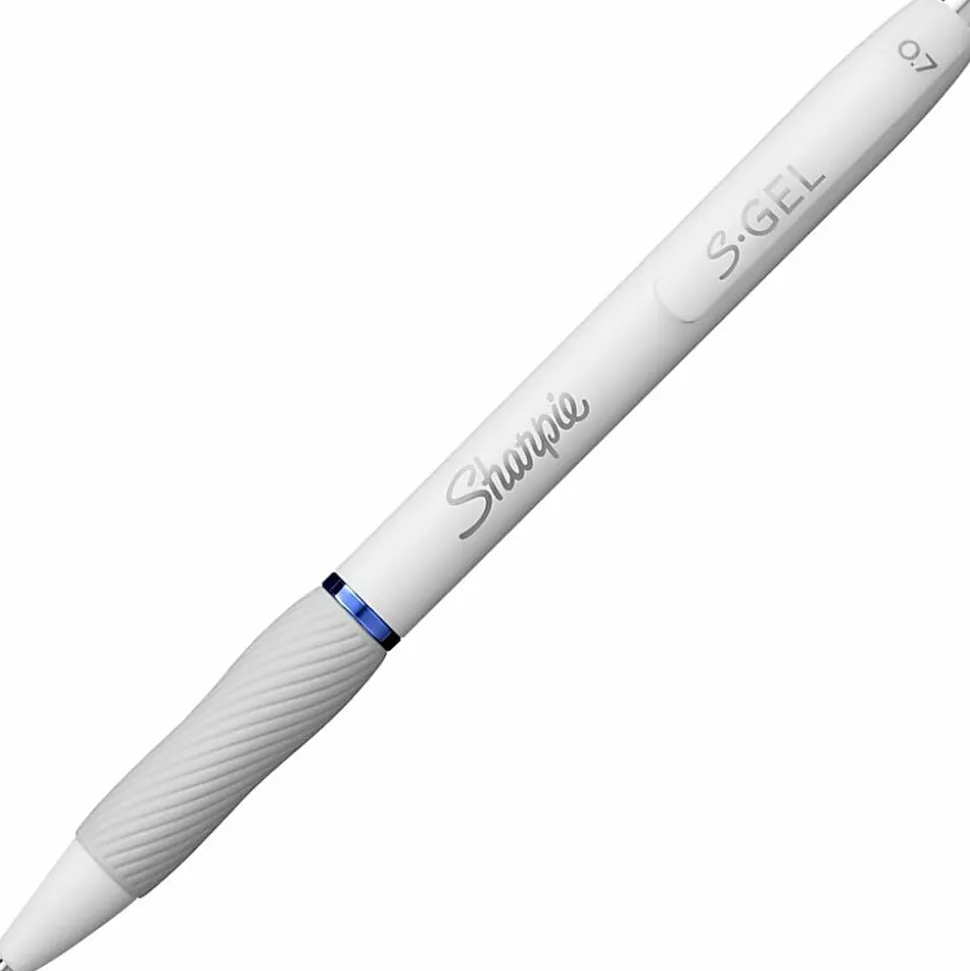 Sharpie S-Gel Retractable Gel Pens, Medium Point, 0.7mm White Barrels, Assorted Jewel Inks, Pack Of 4 Pens