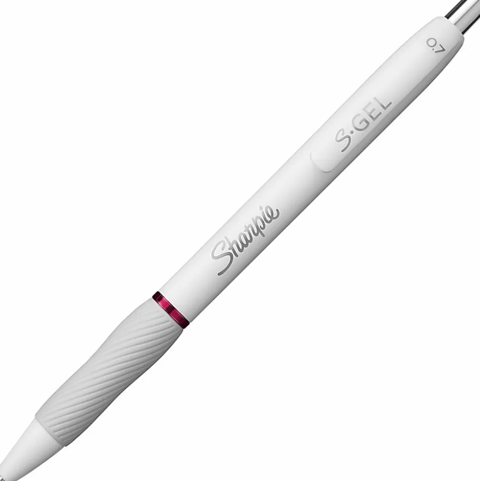 Sharpie S-Gel Retractable Gel Pens, Medium Point, 0.7mm White Barrels, Assorted Jewel Inks, Pack Of 4 Pens