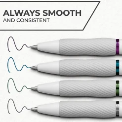 Sharpie S-Gel Retractable Gel Pens, Medium Point, 0.7mm  White Barrels, Assorted Inks, Pack Of 4 Pens