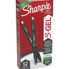 Sharpie® S-Gel Retractable Pens, Medium Point, 0.7 mm, Black Barrel, Green Ink, Pack Of 12 Pens