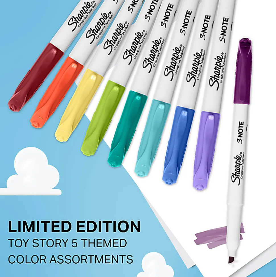 Sharpie S-Note Creative Highlighters, Toy Story 5 Packaging, Chisel Tip, Assorted, 24 Count