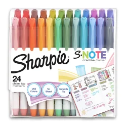 Sharpie® S-Note Highlighters, Chisel Tip, Assorted Colors, Pack Of 24 Highlighters