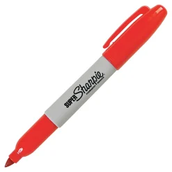 Sharpie® Super Permanent Markers, Fine Point, Red Ink, 12/Pack