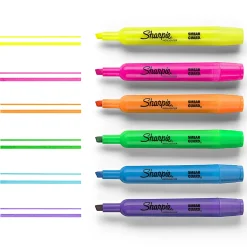 Sharpie® Tank Highlighters, Chisel Tip, Fluorescent Yellow, 12 Count