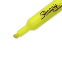 Sharpie® Tank Highlighters, Chisel Tip, Fluorescent Yellow, 12 Count