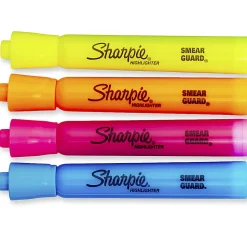Sharpie® Tank Style Highlighters, Chisel Tip, Assorted Colors, 4 Count