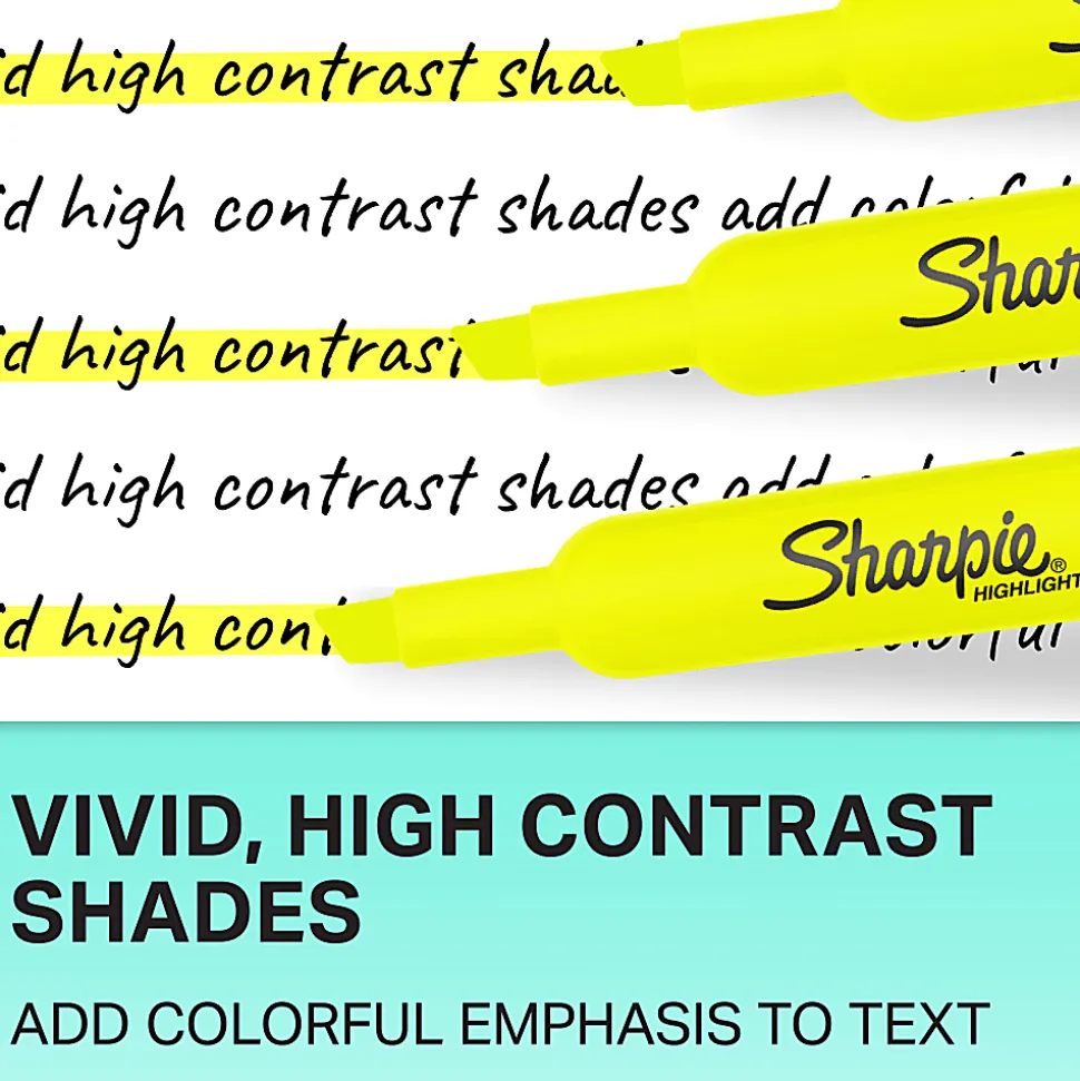 Sharpie® Tank Style Highlighters, Chisel Tip, Assorted, Box of 12