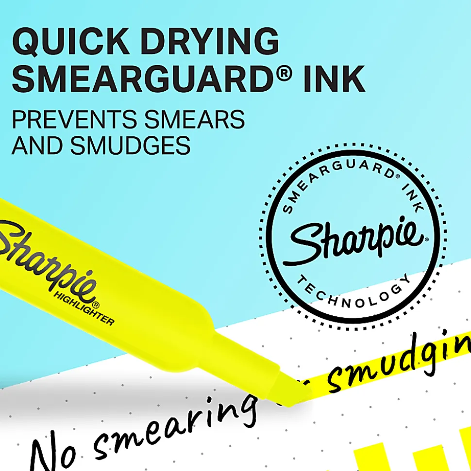 Sharpie® Tank Style Highlighters, Chisel Tip, Assorted, Box of 12